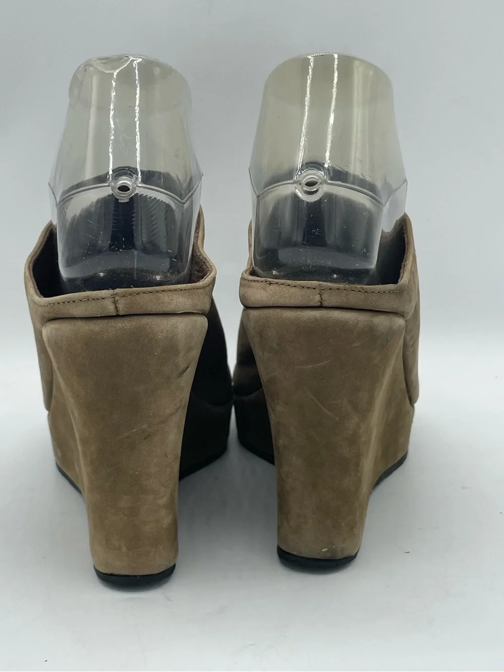 Cordani Tan Suede Open-Toe Wedge Mules